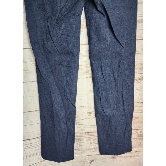 Navy Blue Stretch Paisley Pants for Women: Lulu B's Colorful and Comfortable - Picture 8 of 13